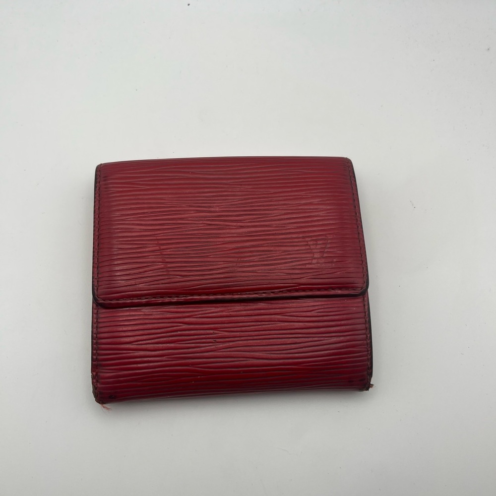 Authentic Louis Vuitton Red Epi Wallet w/ COA